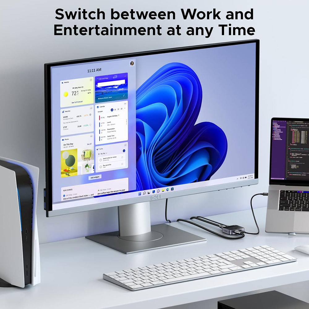 Видео превключвател HDMI / USB-C UGREEN AW503 (55452), Сив, Преработен