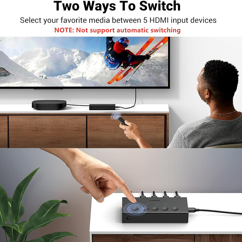 Switch Video HDMI UGREEN CM568 (90512), Черен