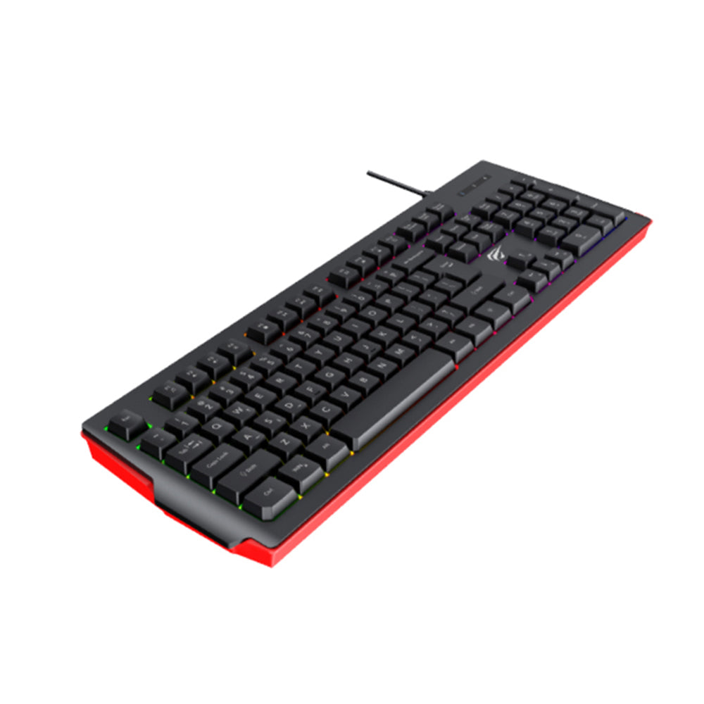 Гейминг клавиатура с кабел USB HAVIT KB866L, RGB, 1.4m, Черно-Червена