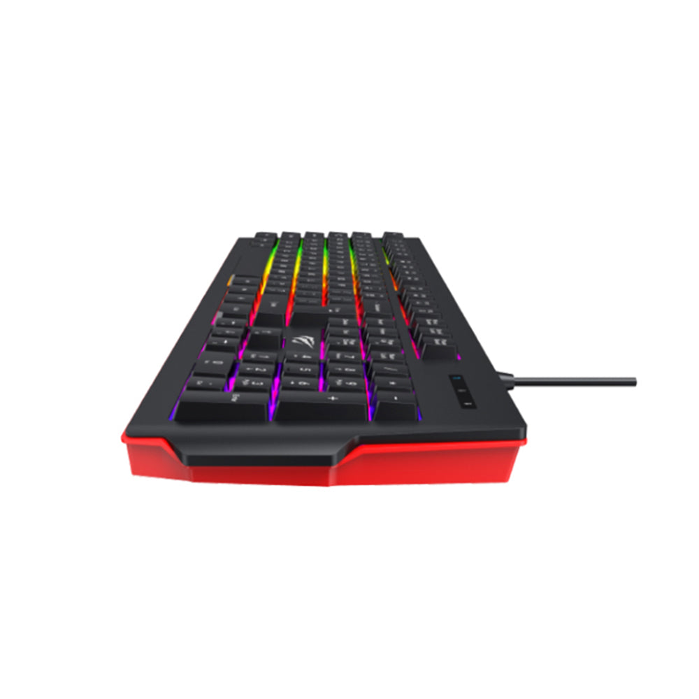 Гейминг клавиатура с кабел USB HAVIT KB866L, RGB, 1.4m, Черно-Червена