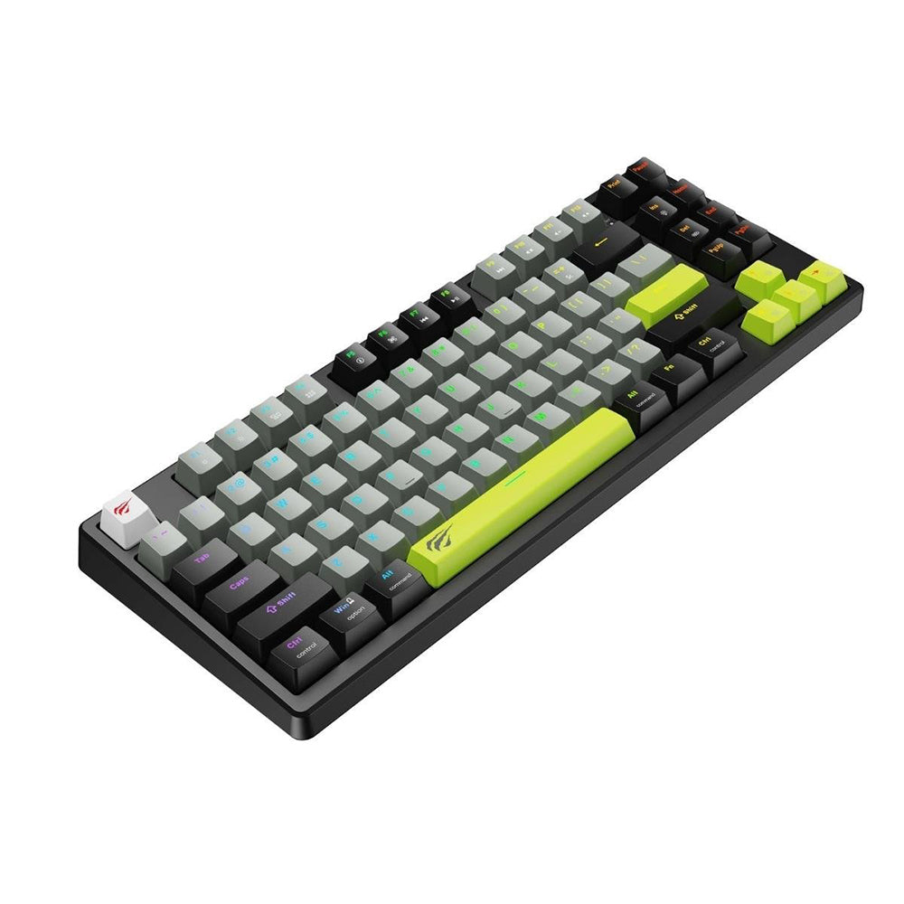 Гейминг клавиатура HAVIT KB904L, RGB, 1.8m, Черно-Зелена