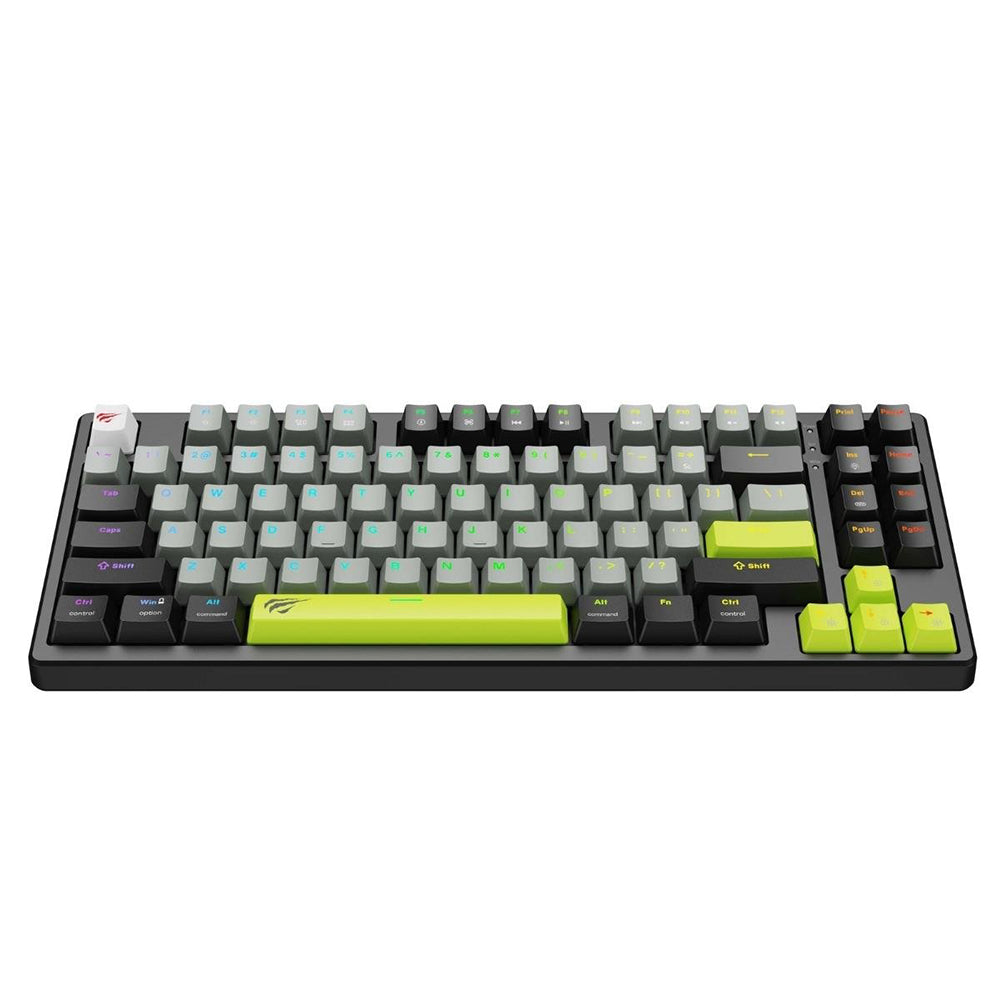 Гейминг клавиатура HAVIT KB904L, RGB, 1.8m, Черно-Зелена