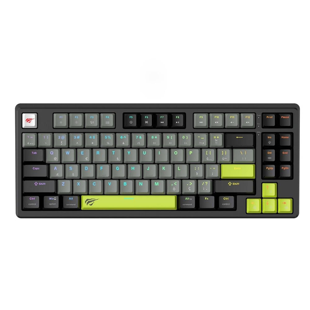 Гейминг клавиатура HAVIT KB904L, RGB, 1.8m, Черно-Зелена