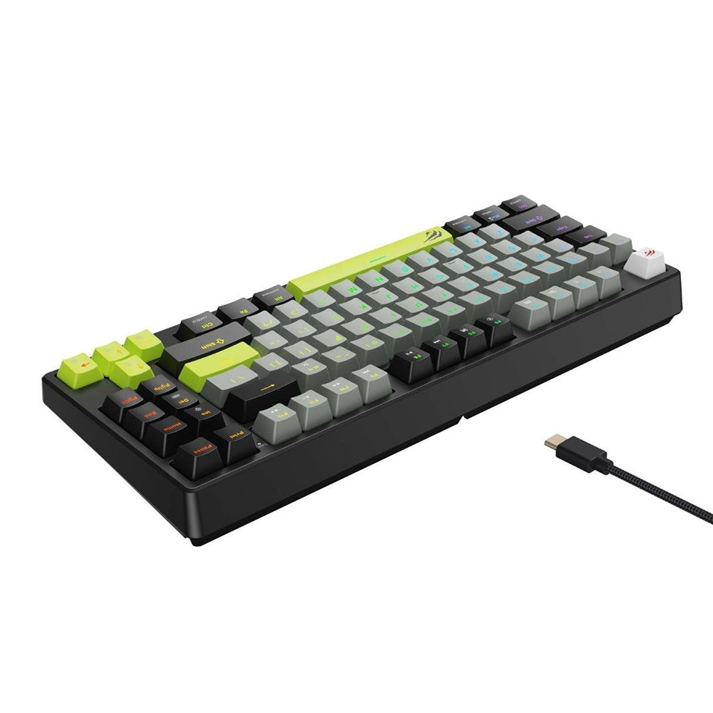 Гейминг клавиатура HAVIT KB904L, RGB, 1.8m, Черно-Зелена