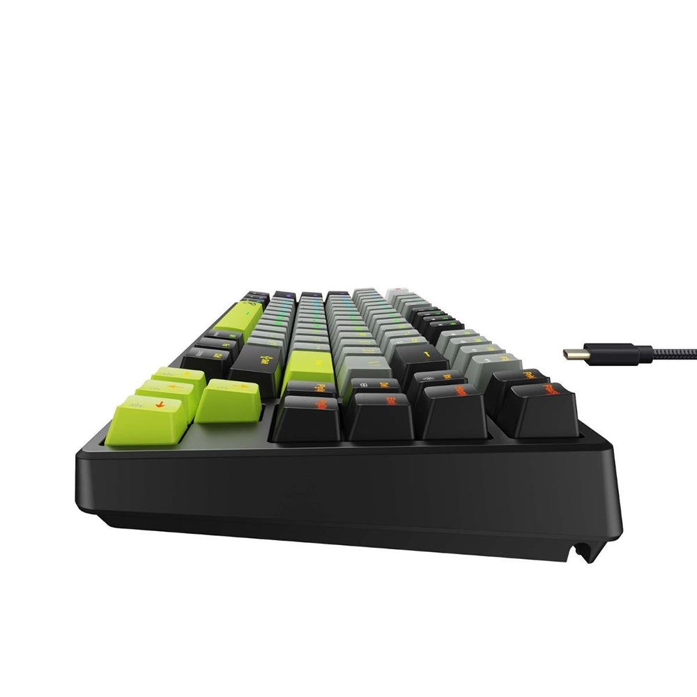 Гейминг клавиатура HAVIT KB904L, RGB, 1.8m, Черно-Зелена
