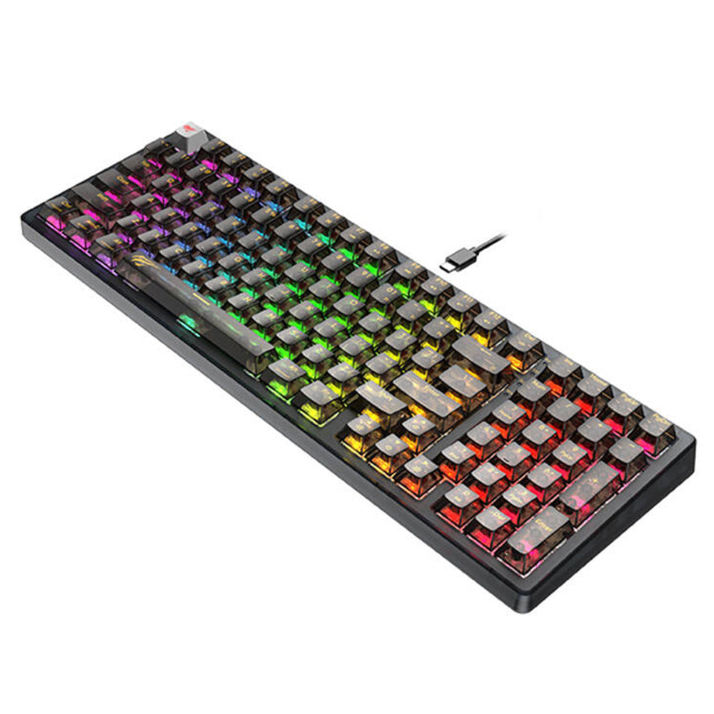 Игрална клавиатура с кабел USB HAVIT KB875L, RGB, 1.8m, Черна прозрачност