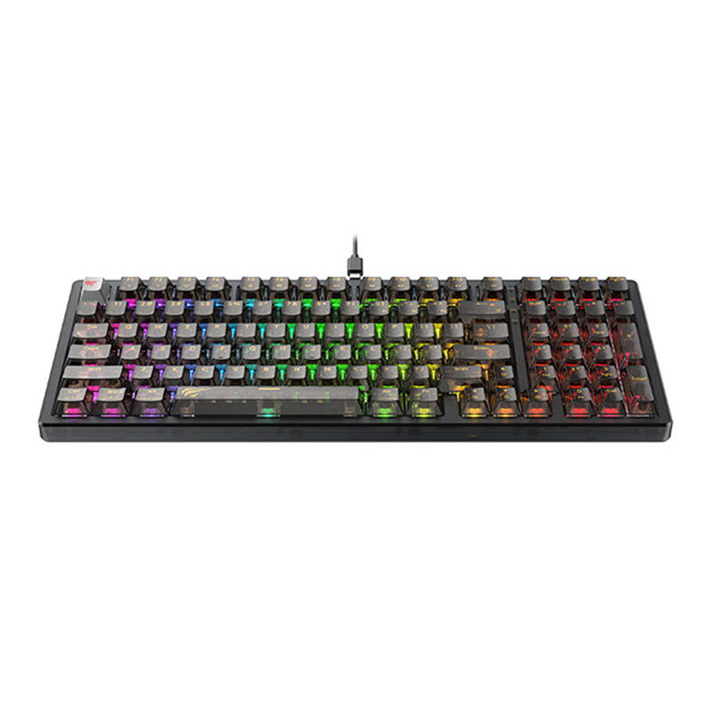 Игрална клавиатура с кабел USB HAVIT KB875L, RGB, 1.8m, Черна прозрачност
