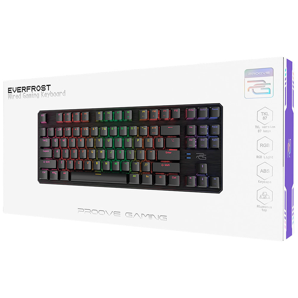 Гейминг клавиатура Wired USB Proove Everfrost, RGB, 1.8m, Черна CKEVEN00000401