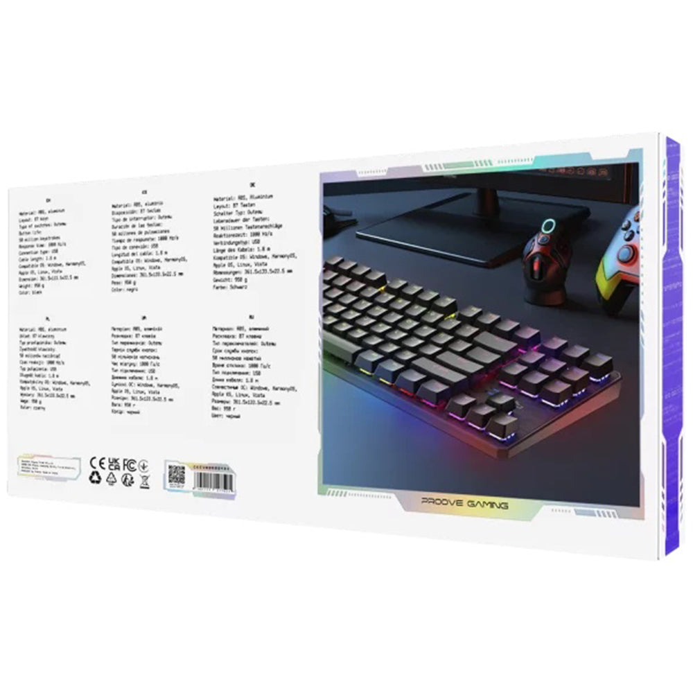Гейминг клавиатура Wired USB Proove Everfrost, RGB, 1.8m, Черна CKEVEN00000401