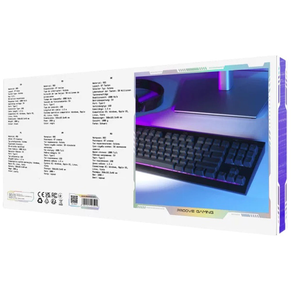 Гейминг клавиатура Wired USB Proove Sideswap, RGB, 1.5m, Черна CKSIEN00022401