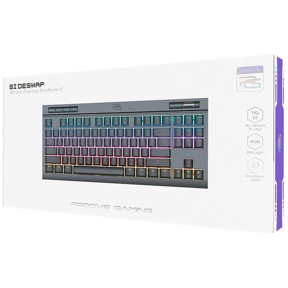 Гейминг клавиатура Wired USB Proove Sideswap, RGB, 1.5m, Черна CKSIEN00022401