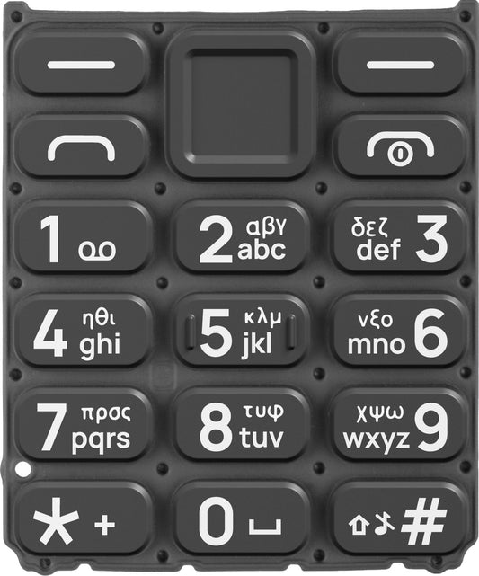 Гръцка клавиатура за HMD 105 / Nokia 105 (2024), черна
