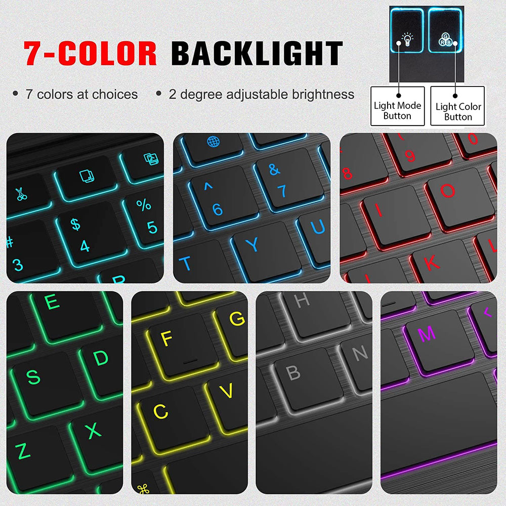 Безжична клавиатура Techsuit WK1, RGB, Черна
