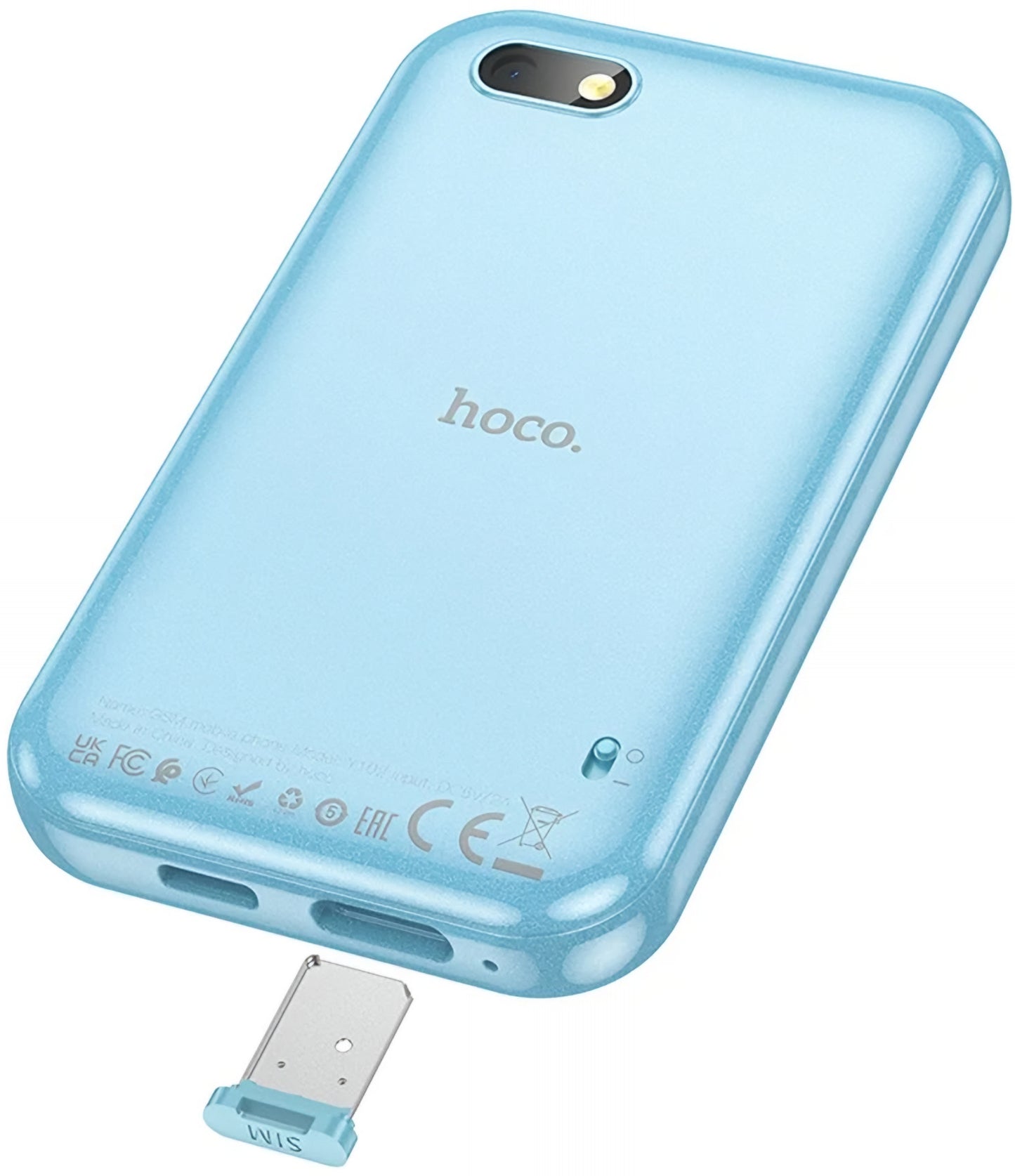 Мобилен телефон HOCO Y102 Kids, 2G, Дисплей 2.8 инча, Син