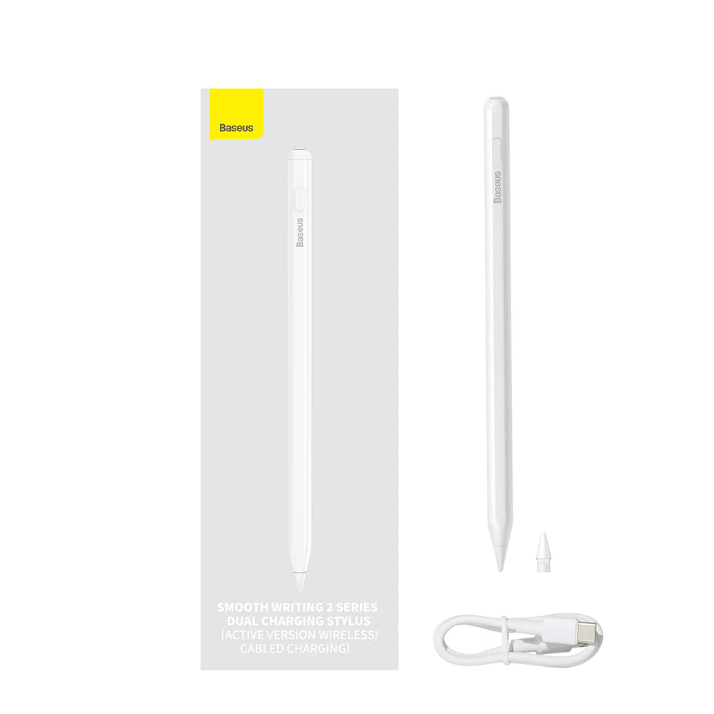 Touch Pen Baseus Smooth Writing 2 Series за Apple iPad, Активна безжична версия, Бял SXBC080102