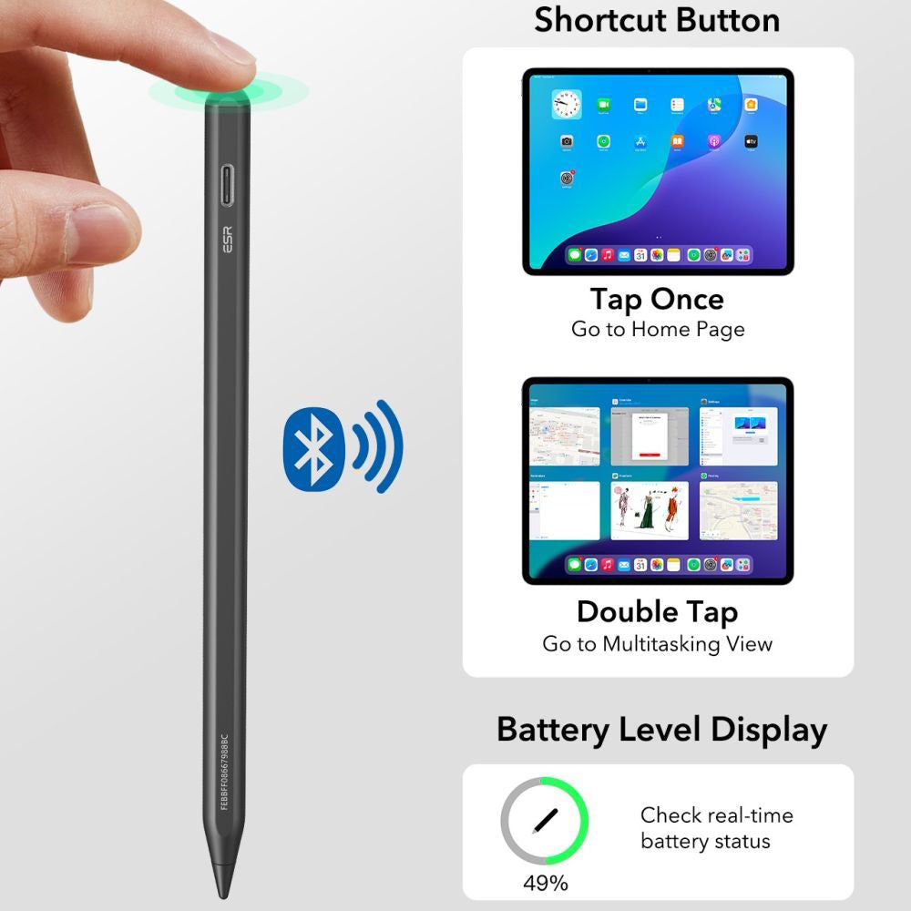 Touch Pen ESR Geo за Apple iPad, Активна версия, Черен