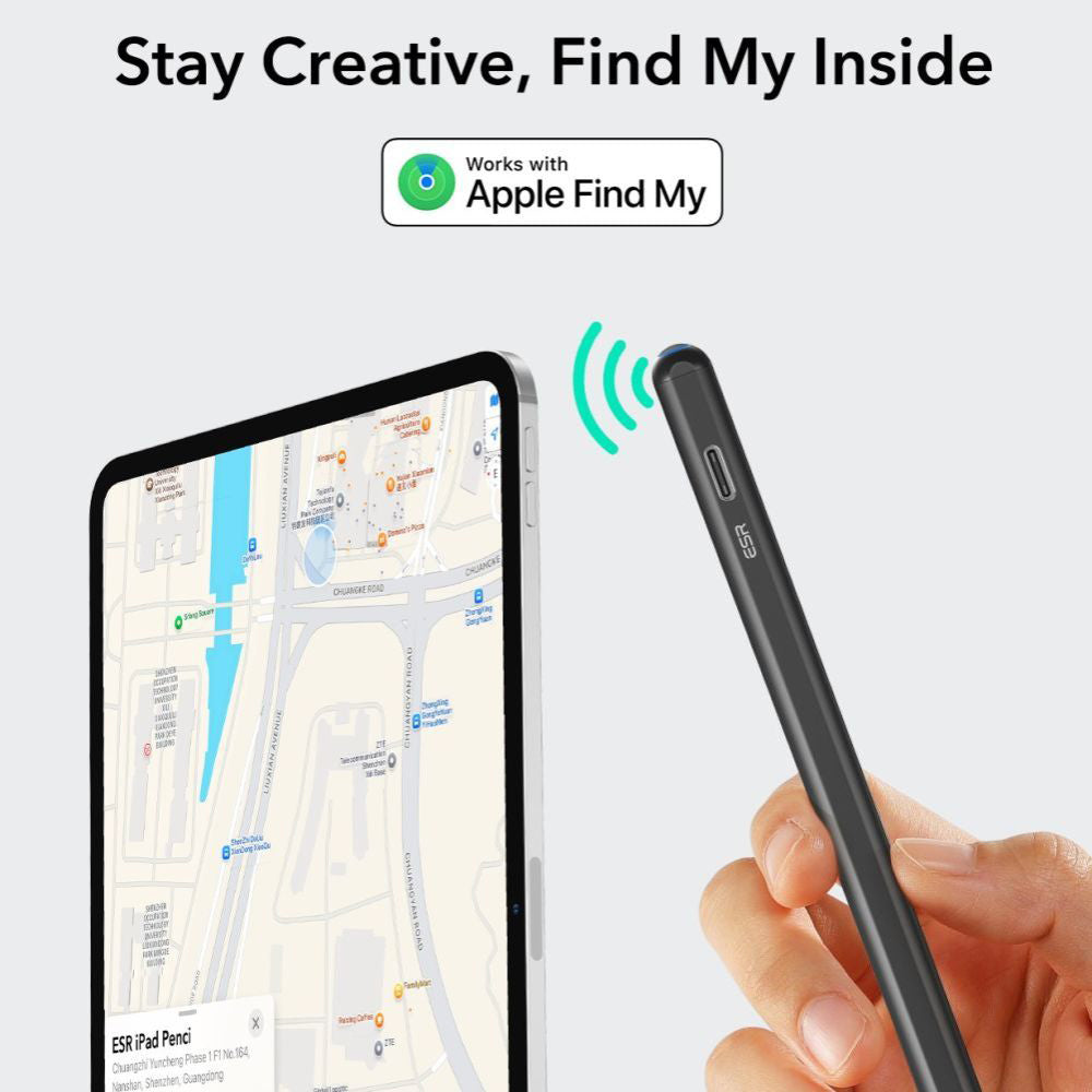 Touch Pen ESR Geo за Apple iPad, Активна версия, Черен