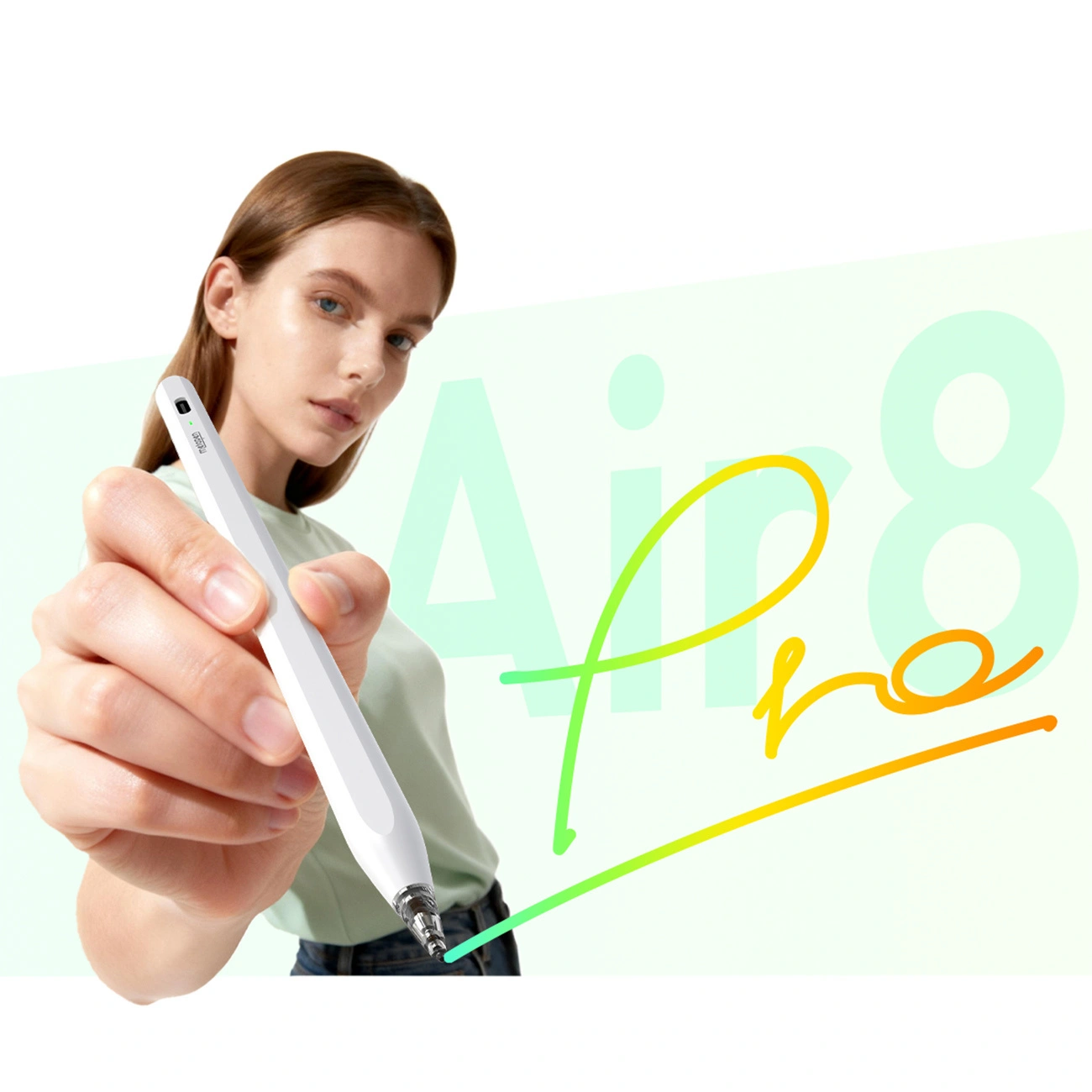Тъч писалка Metapen Air8 Pro за Apple iPad, Активна версия, бял ME-APP172