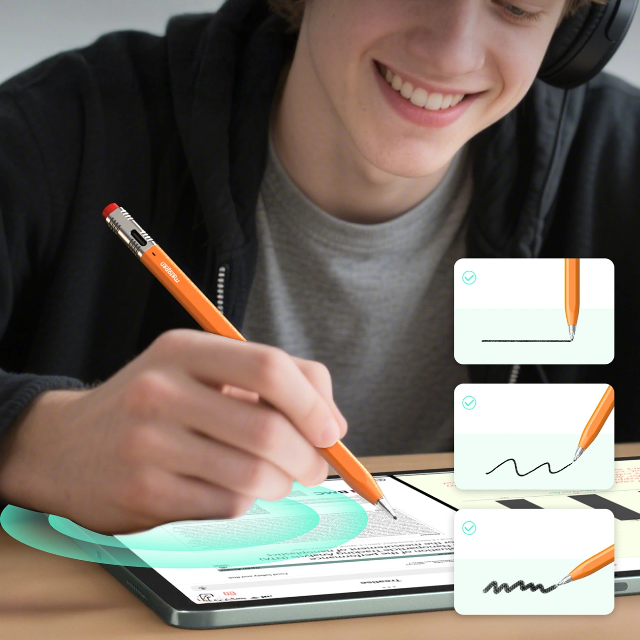 Тъч писалка Metapen Air8 Pro X за Apple iPad, Активна версия, Оранжев ME-APP172