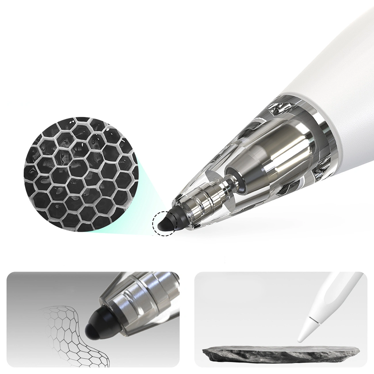 Тъч писалка Metapen Air8 Pro за Apple iPad, Активна версия, бял ME-APP172