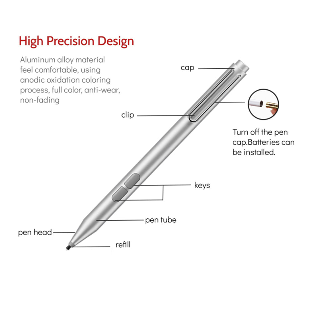 Touch Pen Techsuit F94S за Microsoft Surface / Asus Transformer / Zen / Vivobook / HP Envy / Pavilion / Spectre, Активна версия, Черен