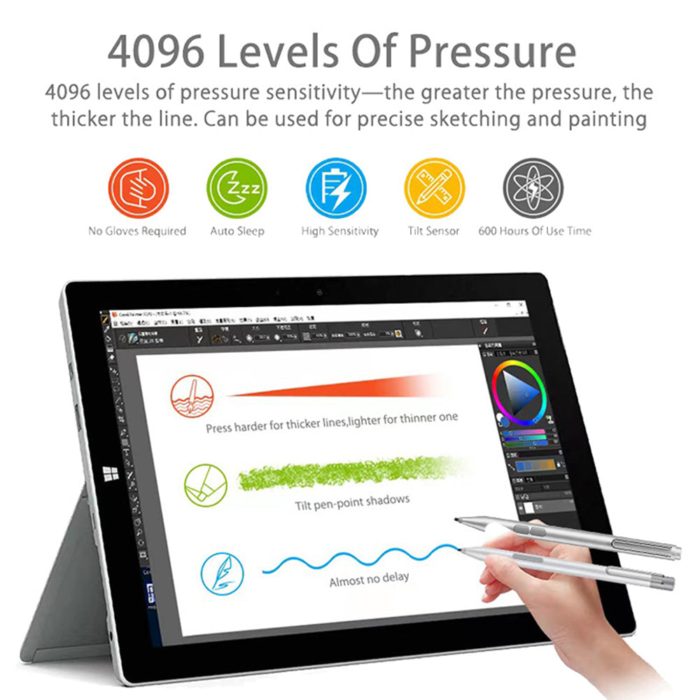 Touch Pen Techsuit F94S за Microsoft Surface / Asus Transformer / Zen / Vivobook / HP Envy / Pavilion / Spectre, Активна версия, Черен