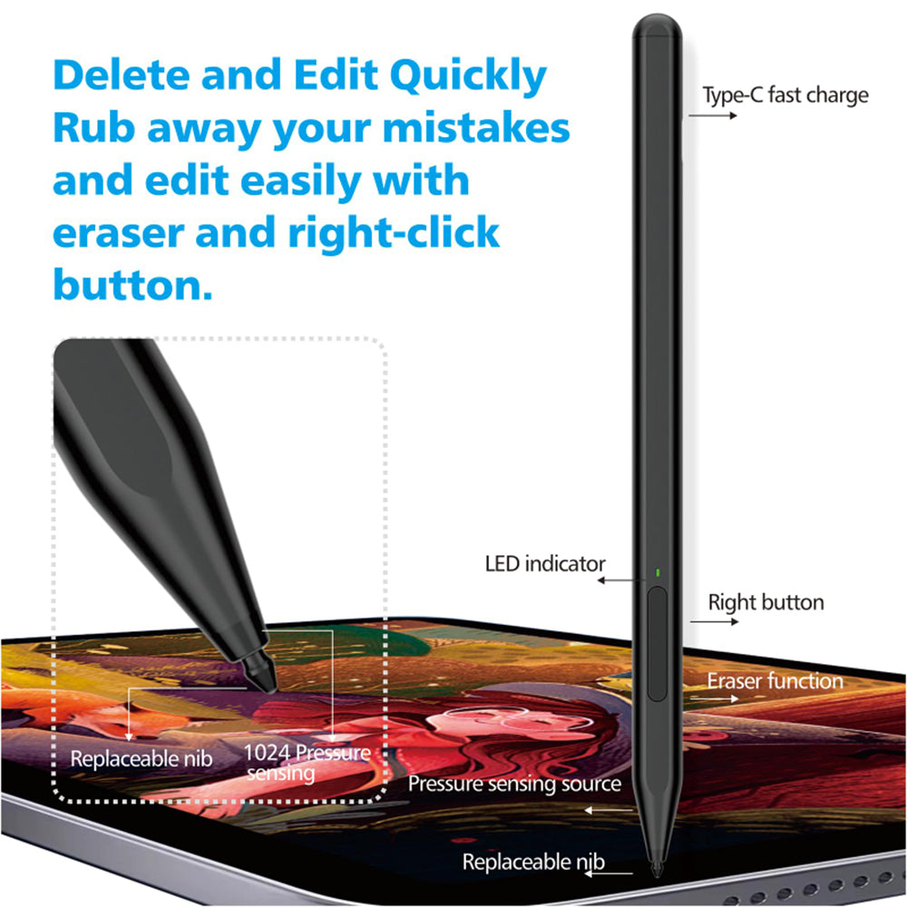 Touch Pen Techsuit F97 за Microsoft Surface, Активна версия, Черен