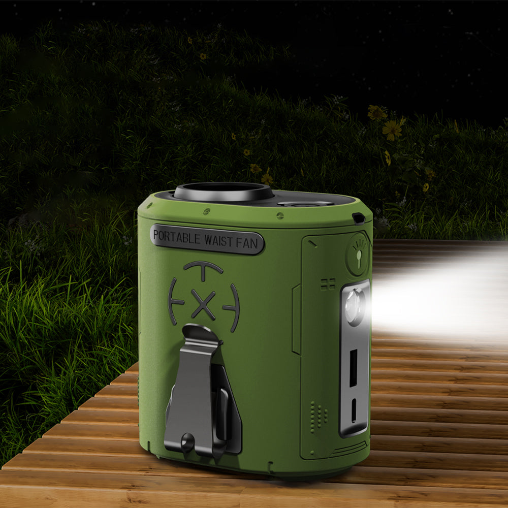 Преносим вентилатор Techsuit Z14 с външна батерия 5000mAh, Зелен