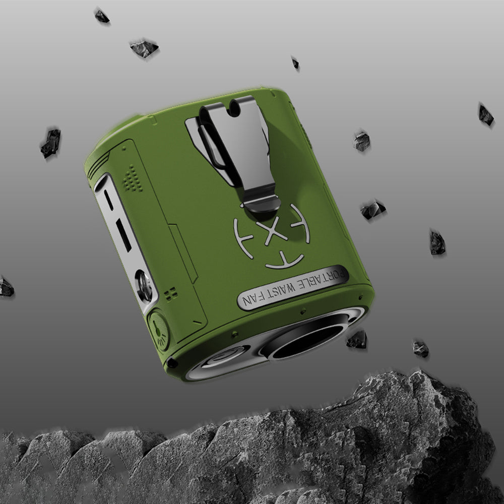 Преносим вентилатор Techsuit Z14 с външна батерия 5000mAh, Зелен