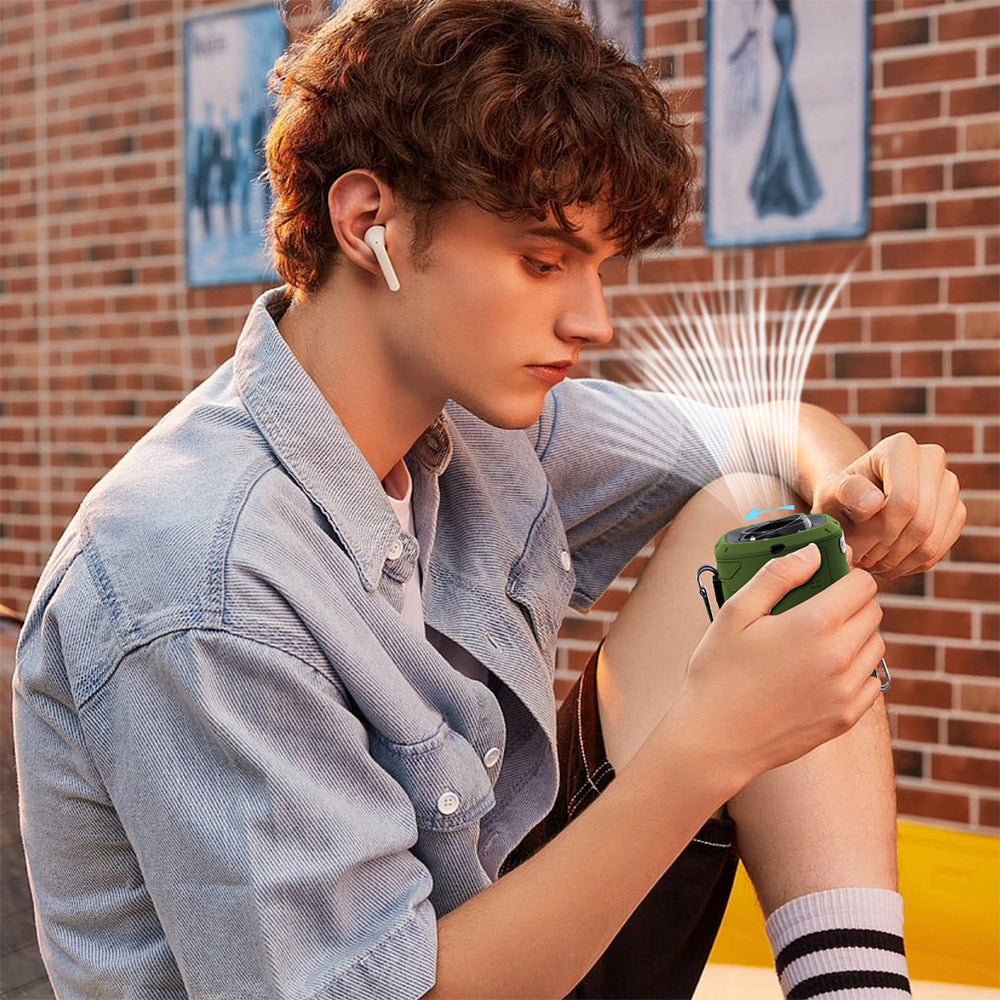 Преносим вентилатор Techsuit Z14 с външна батерия 5000mAh, Зелен