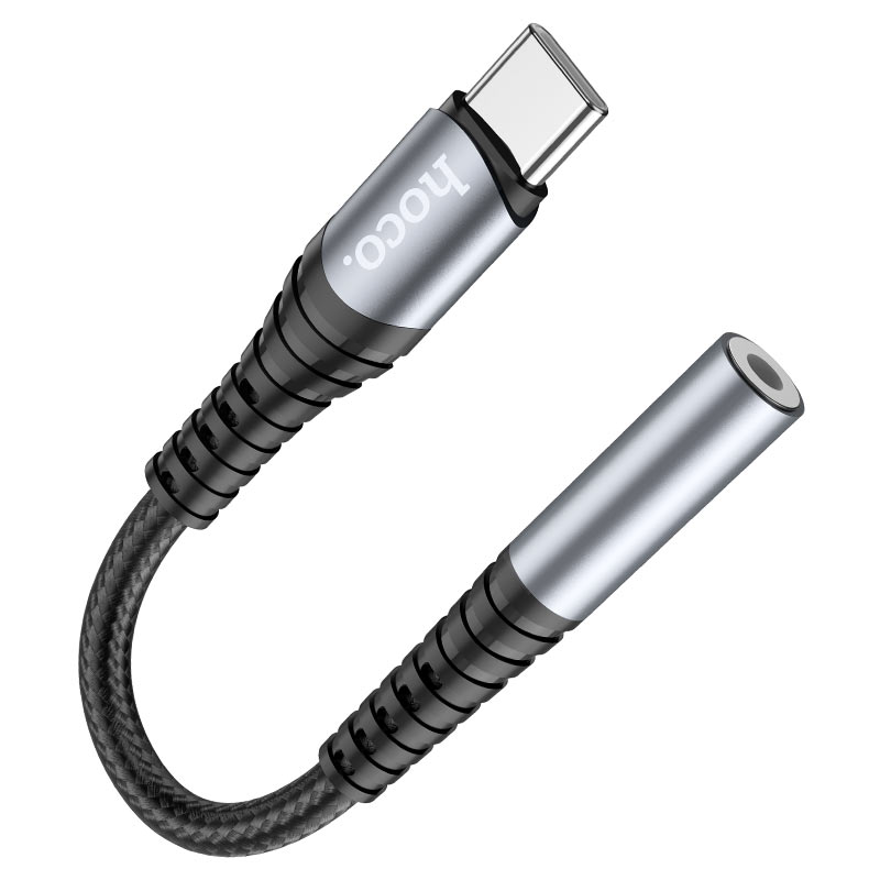 USB-C аудио адаптер - 3.5 мм HOCO LS33, сив