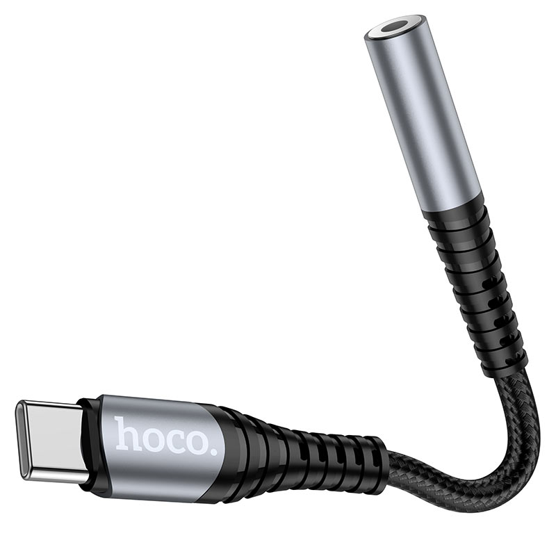 USB-C аудио адаптер - 3.5 мм HOCO LS33, сив