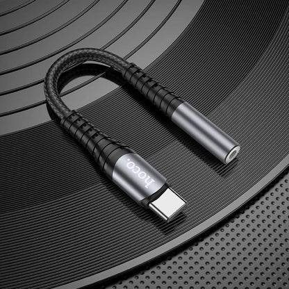 USB-C аудио адаптер - 3.5 мм HOCO LS33, сив