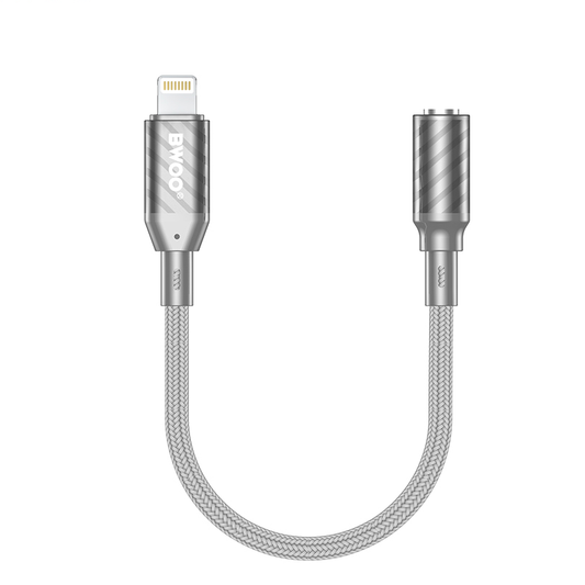 Аудио адаптер Lightning - 3.5mm BWOO BZ66, Сив
