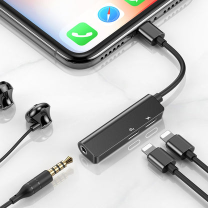 Аудио адаптер Lightning - Lightning / 3.5mm Baseus L52, Черен CALL52-01