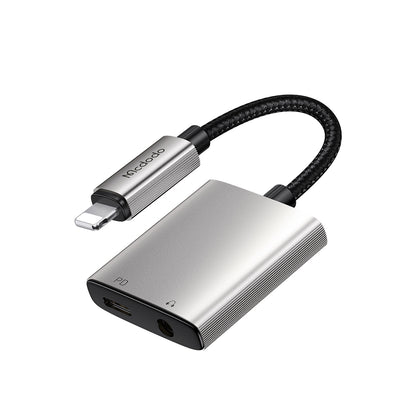 Аудио адаптер Lightning - Lightning / 3.5mm McDodo CA-5540 Wales, Сив