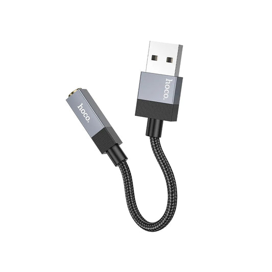 Аудио адаптер HOCO UPA32D, USB-A - 3.5mm, Черен