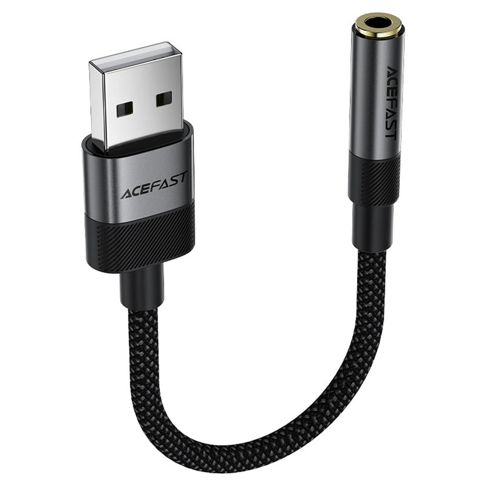 Acefast J13 Audio Adapter, USB-A - 3.5mm, Black