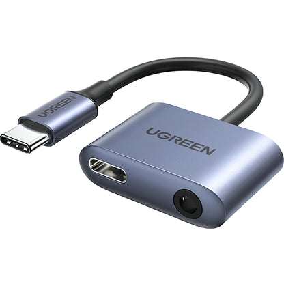 Аудио адаптер USB-C - 3.5mm / USB-C UGREEN CM231, Сив