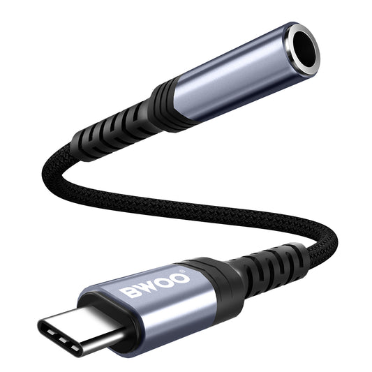 Аудио адаптер USB-C - 3.5mm BWOO BZ47, Черен
