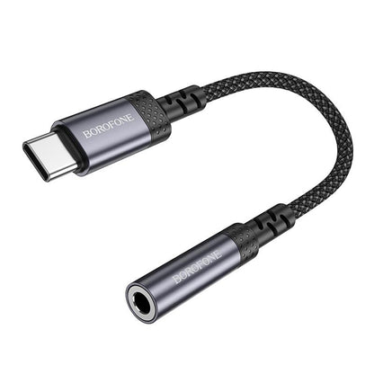 USB-C аудио адаптер - 3.5 мм Borofone BV24, сив