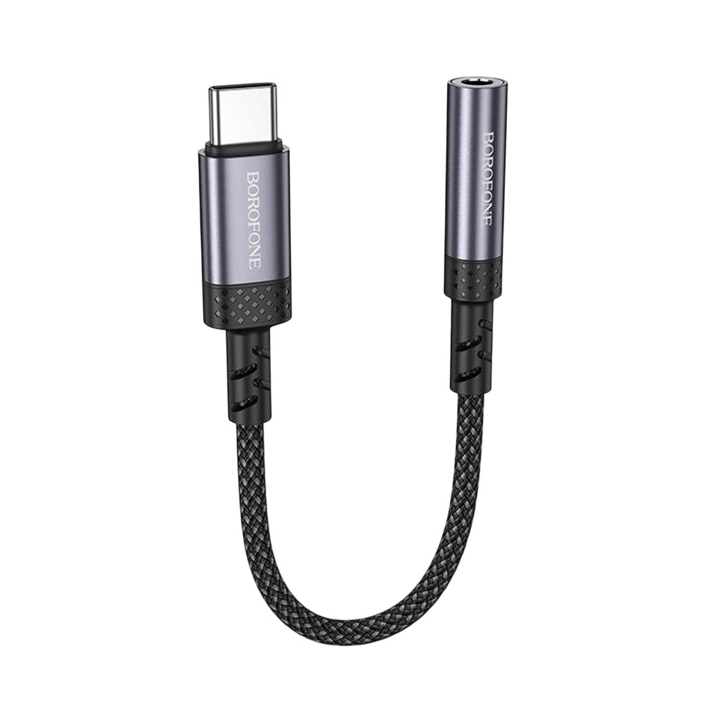 USB-C аудио адаптер - 3.5 мм Borofone BV24, сив