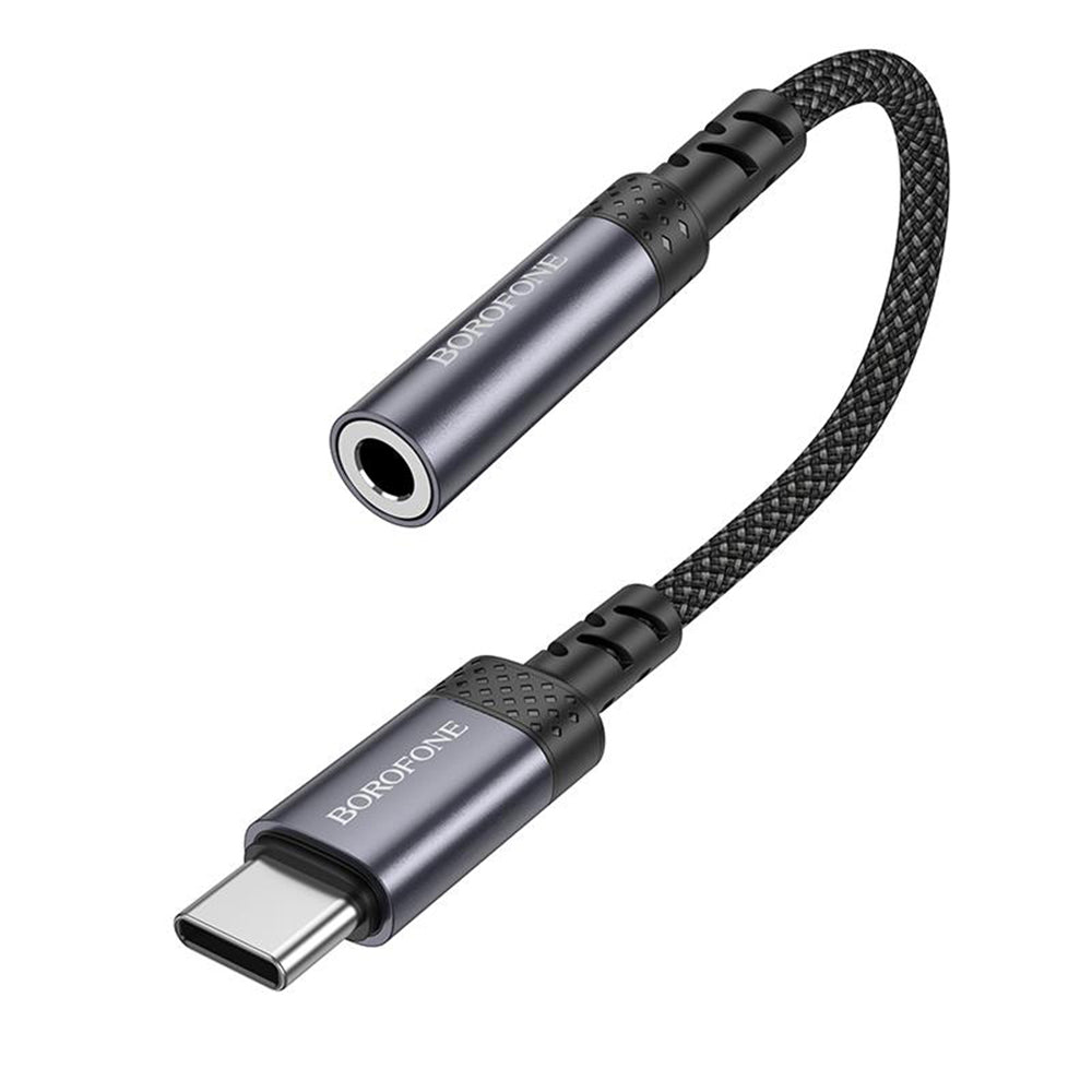 USB-C аудио адаптер - 3.5 мм Borofone BV24, сив
