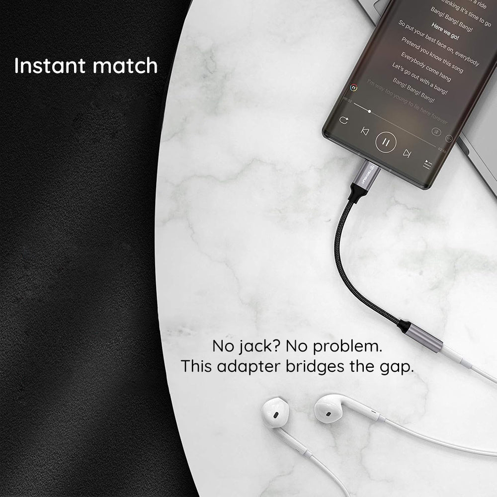 Аудио адаптер USB-C - 3.5mm Techsuit AC13 FuseXound, Черен