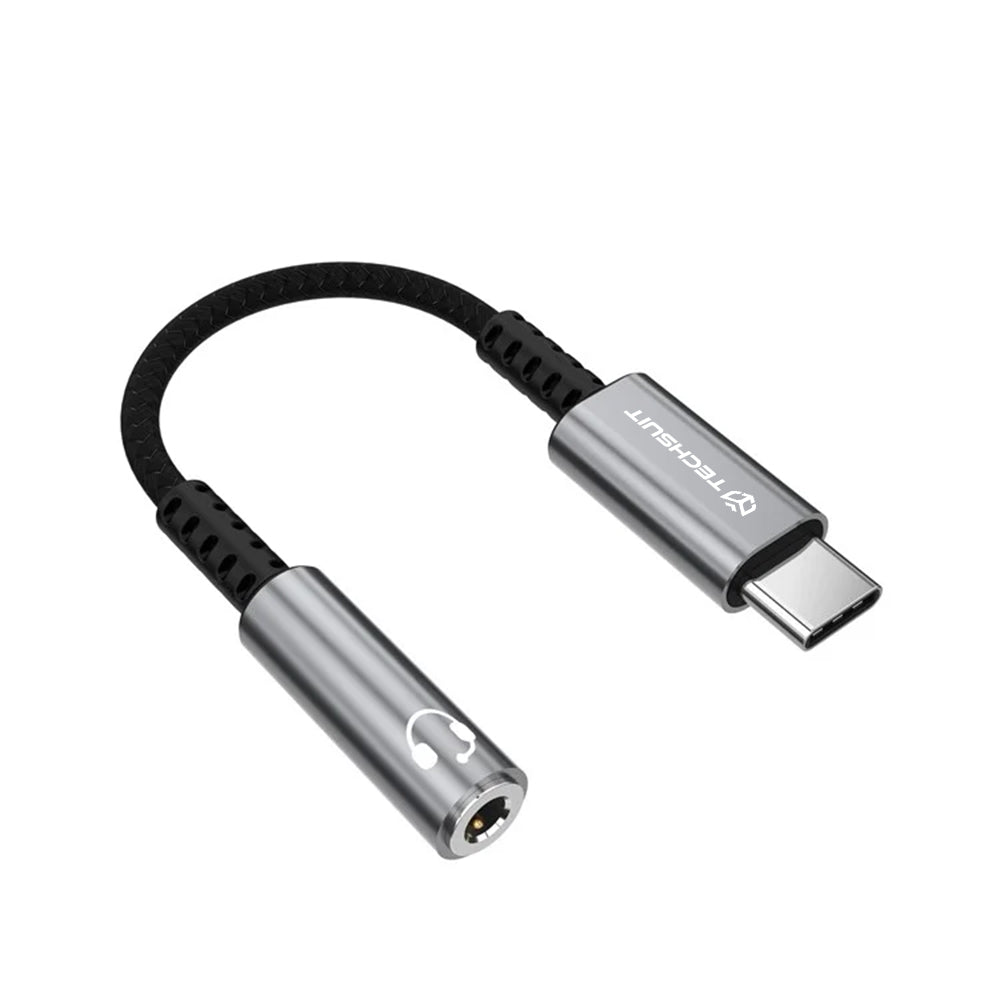Адаптер за аудио USB-C - 3.5mm Techsuit AC14 SonicPiX, Сив