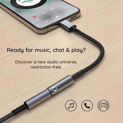 Адаптер за аудио USB-C - 3.5mm Techsuit AC14 SonicPiX, Сив