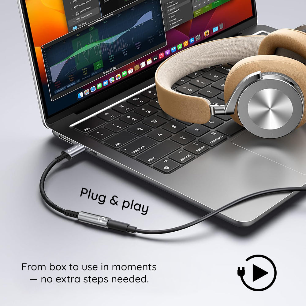 Адаптер за аудио USB-C - 3.5mm Techsuit AC14 SonicPiX, Сив