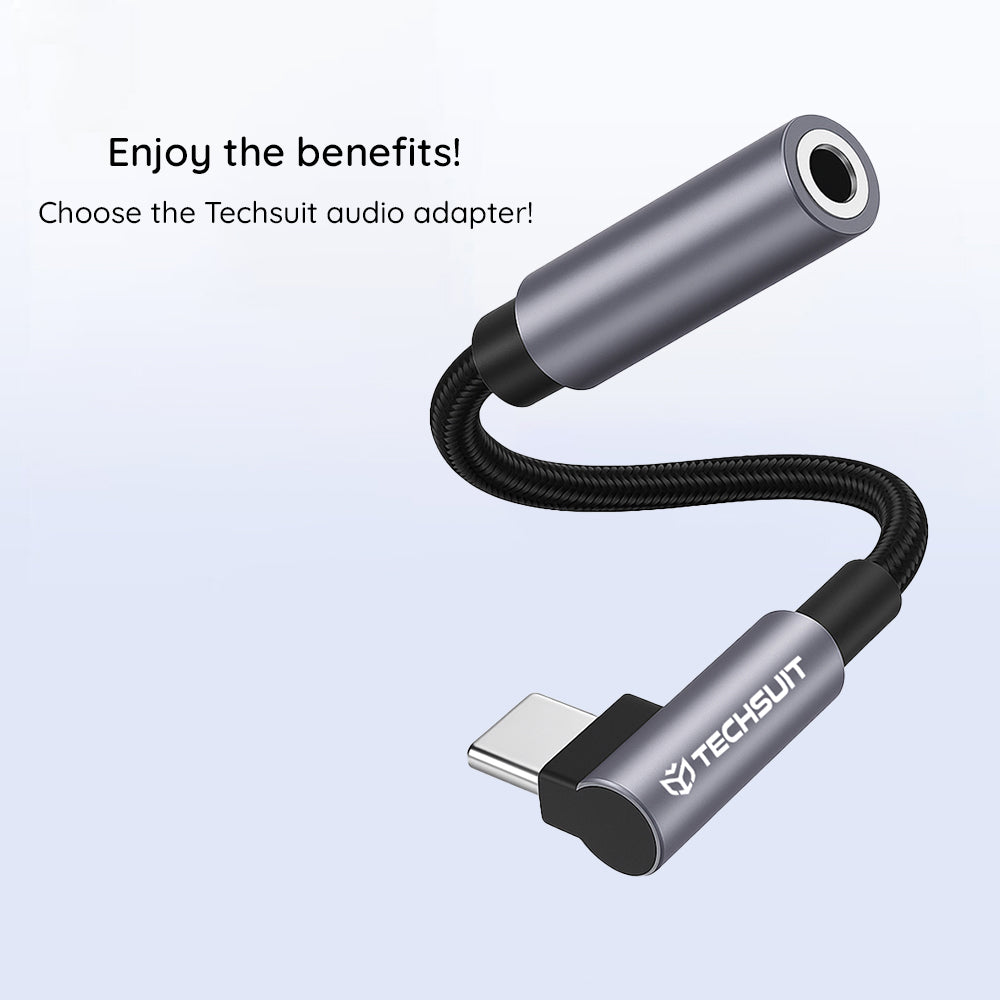 Аудио адаптер USB-C - 3.5mm Techsuit AC7 MusicDox, Сив