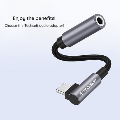 Аудио адаптер USB-C - 3.5mm Techsuit AC7 MusicDox, Сив