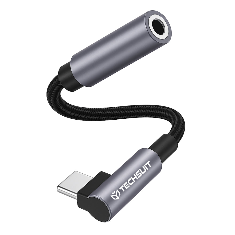 Аудио адаптер USB-C - 3.5mm Techsuit AC7 MusicDox, Сив